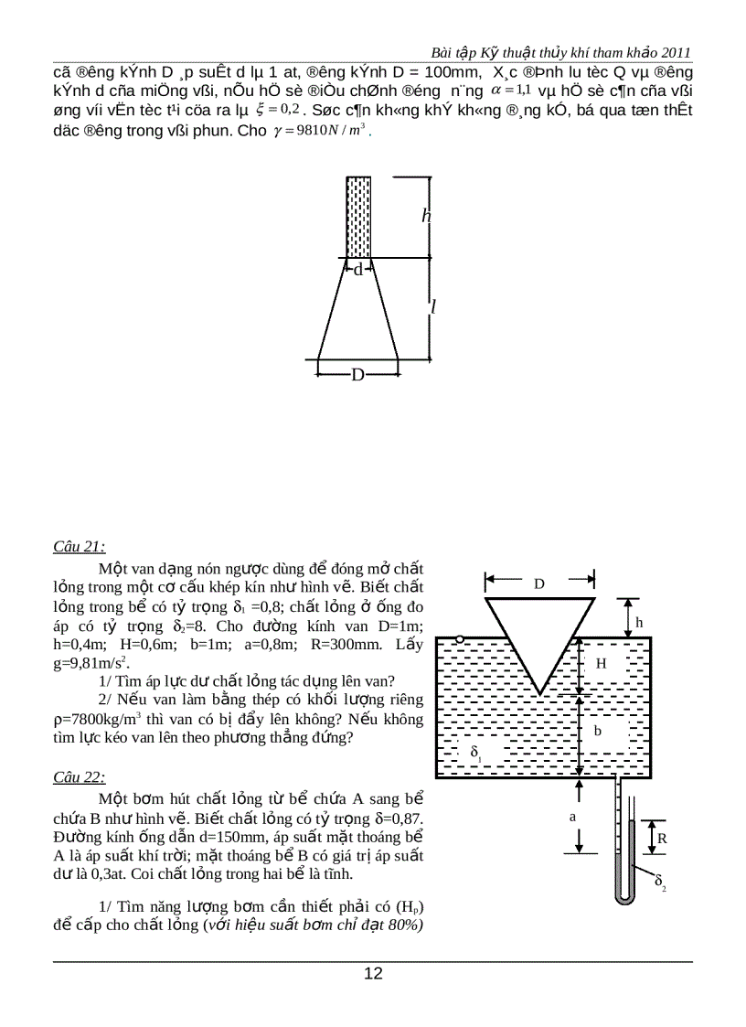 image for page Bài tập kỹ thuật thủy khí 1
