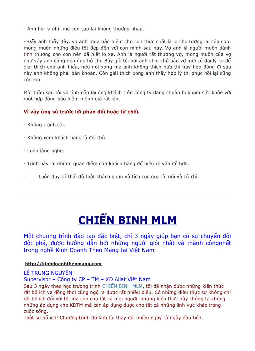 image for page Hệ thống trả lời các câu hỏi phản đối