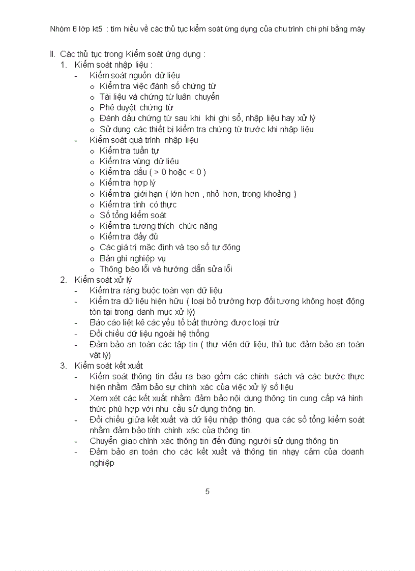 image for page Tìm hiều về các thủ tục kiểm soát ứng dụng của chu trình chi phí bằng máy