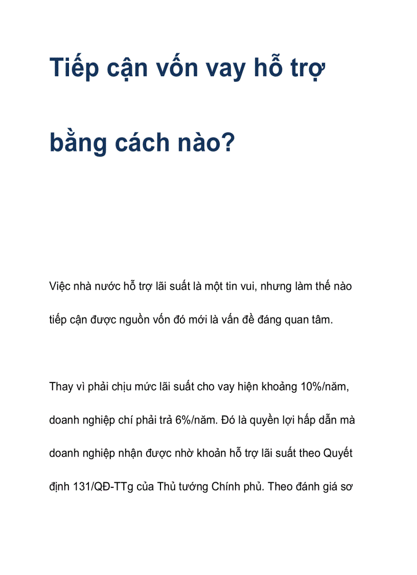 image for page Tiếp cận vốn vay hỗ trợ bằng cách nào 1