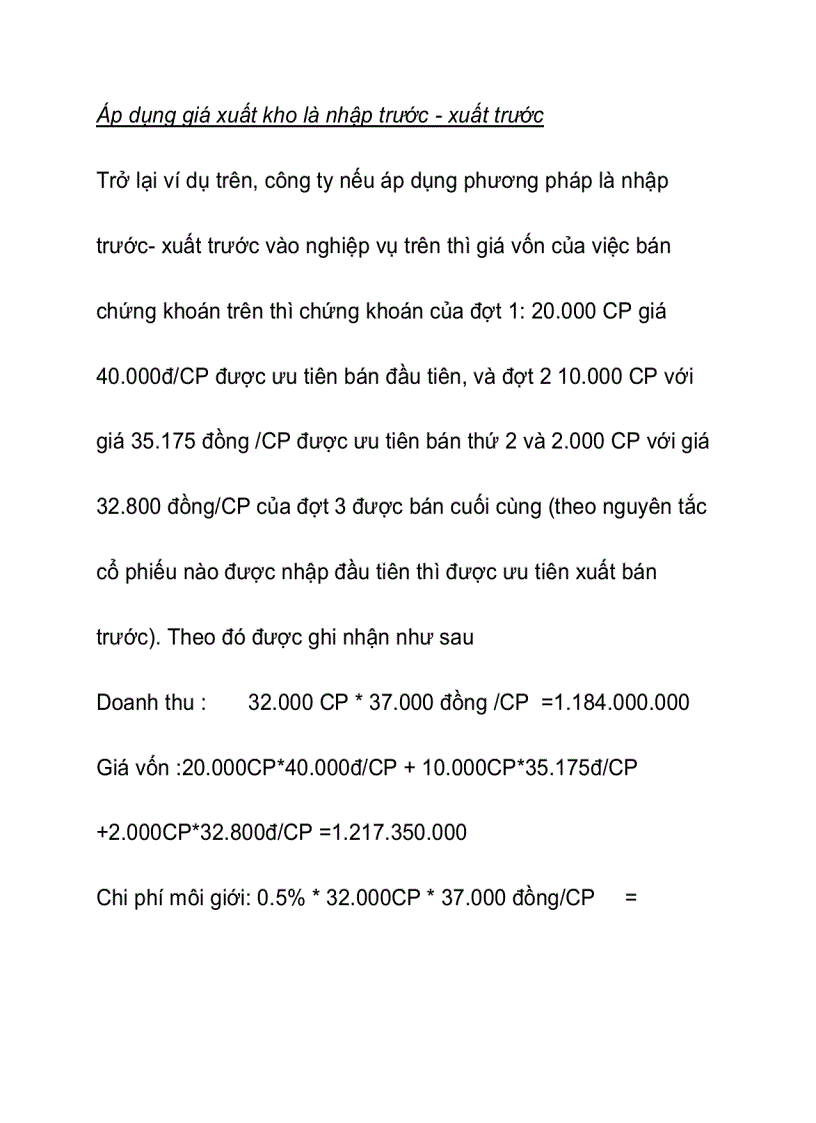 image for page Vận dụng các phương pháp tính giá xuất kho trong việc ghi nhận kế toán các khoản đầu tư tài chính tại công ty