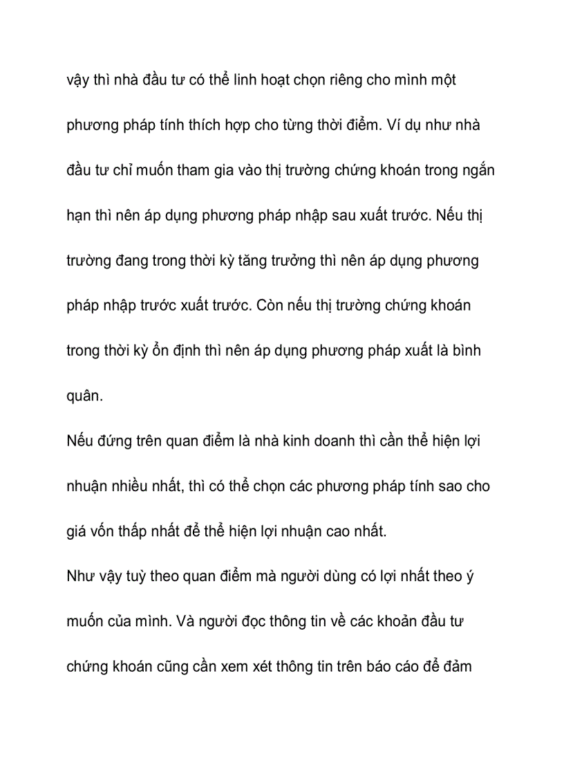 image for page Vận dụng các phương pháp tính giá xuất kho trong việc ghi nhận kế toán các khoản đầu tư tài chính tại công ty