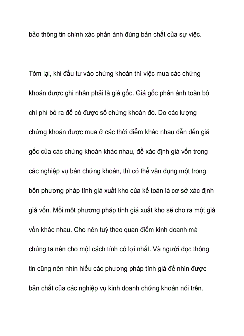 image for page Vận dụng các phương pháp tính giá xuất kho trong việc ghi nhận kế toán các khoản đầu tư tài chính tại công ty