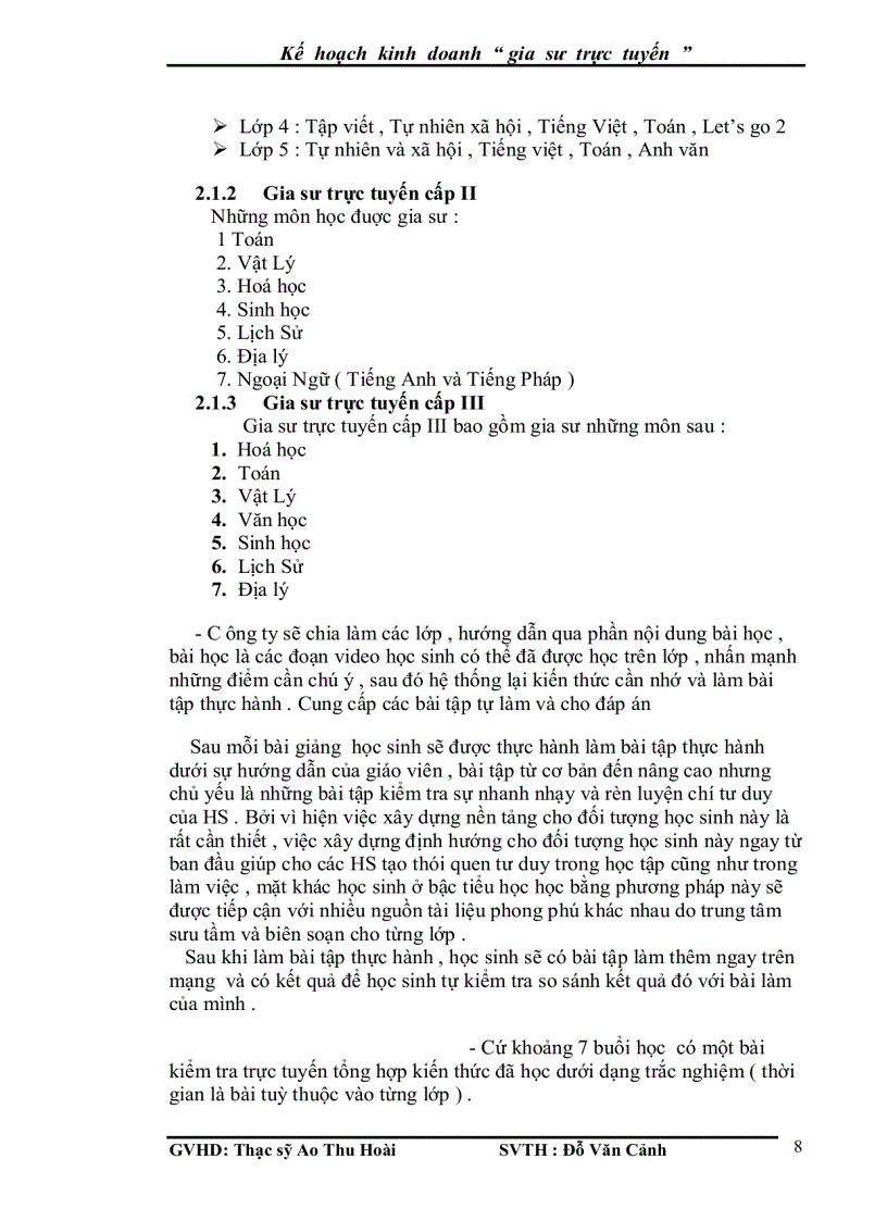 image for page Kế hoạc kinh doanh gia sư trực tuyến