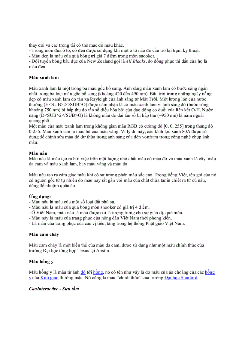 image for page Chi tiết và Ứng dụng các màu phần 1