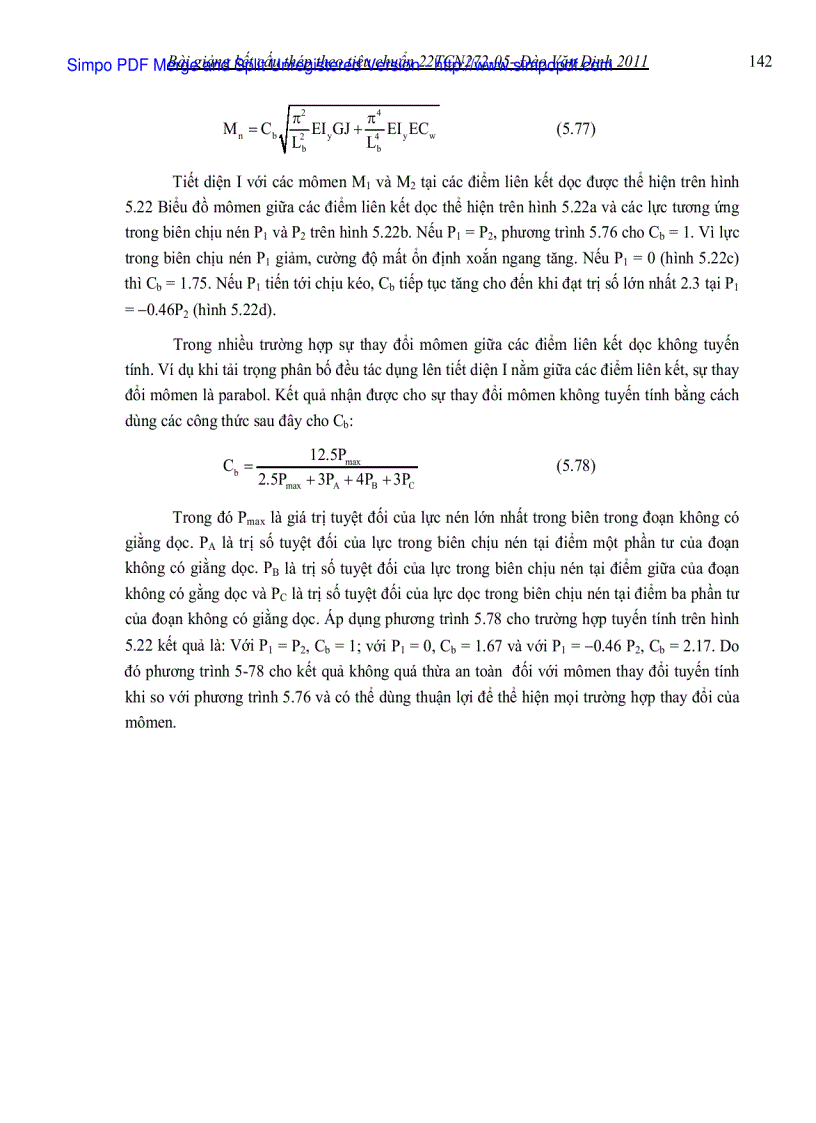 image for page Hệ số điều chỉnh Cb khi mômen thay đổi