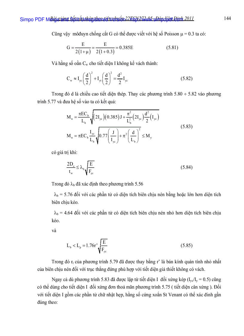 image for page Hệ số điều chỉnh Cb khi mômen thay đổi