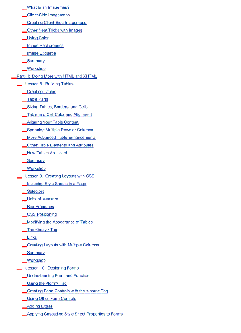 image for page Sams Teach Yourself Web Publishing with HTML and CSS in One Hour a Day
