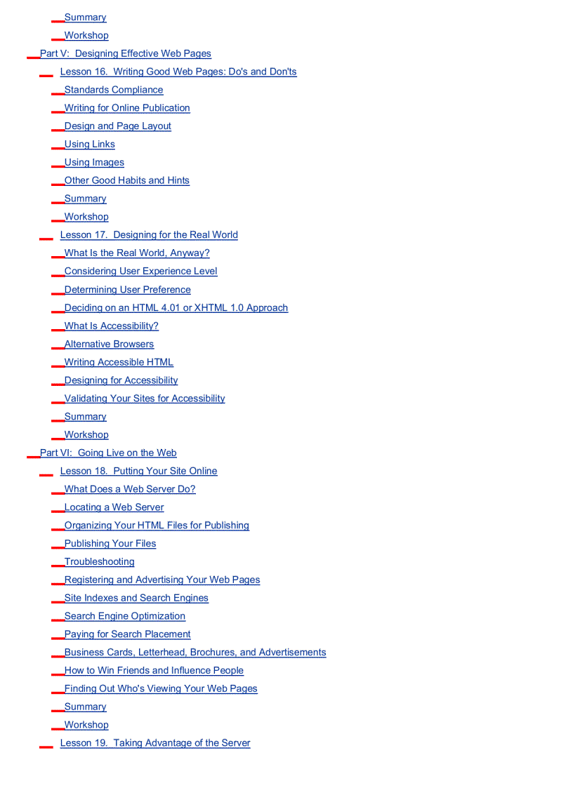 image for page Sams Teach Yourself Web Publishing with HTML and CSS in One Hour a Day