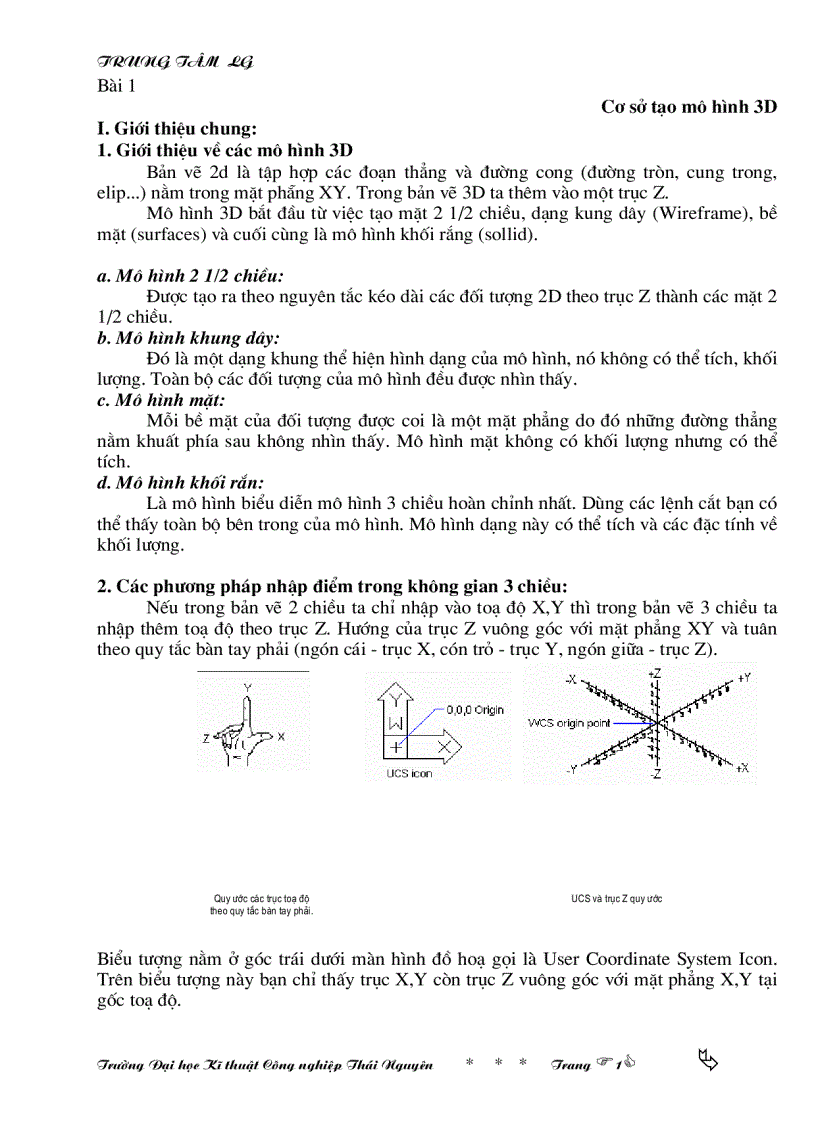image for page Cơ sở thiết kế máy Cơ sở tạo mô hình 3D