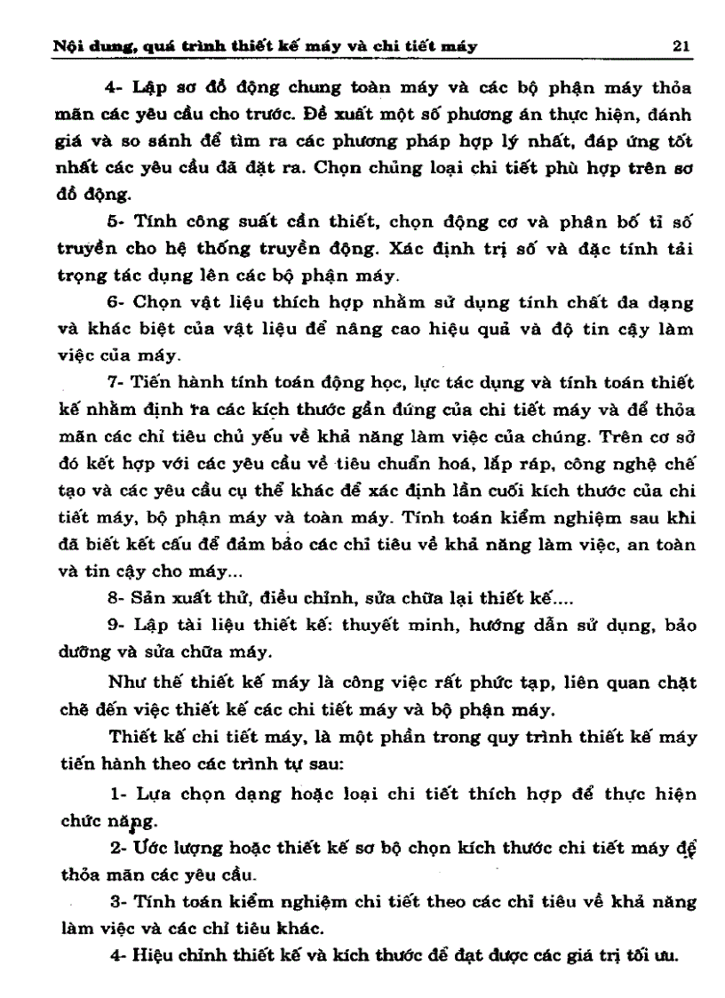 image for page Cơ sở thiết kế máy Nội dung quá trình thiết kế máy và chi tiết máy