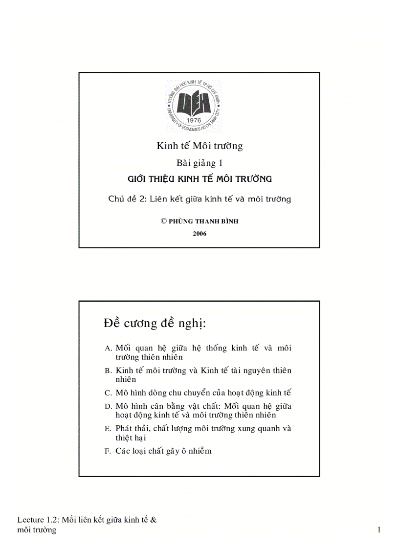 image for page Liên kết giữa kinh tế và môi trường