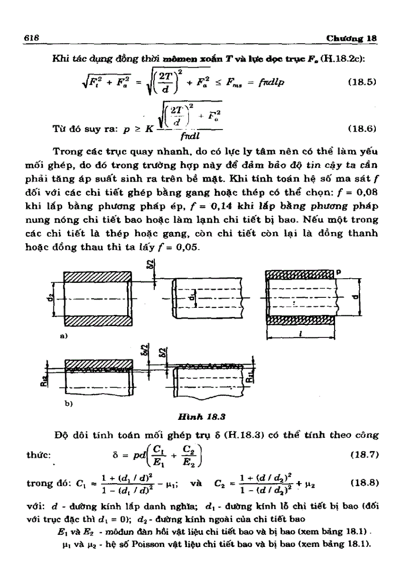 image for page Cơ sở thiết kế máy Mối ghép bằng độ dôi