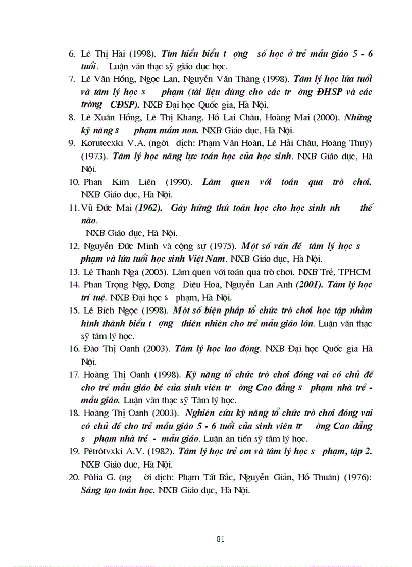 image for page Nghiên cứu kĩ năng tổ chức trò chơi Toán học của học sinh trường trung cấp sư phạm mầm non Thái Bình