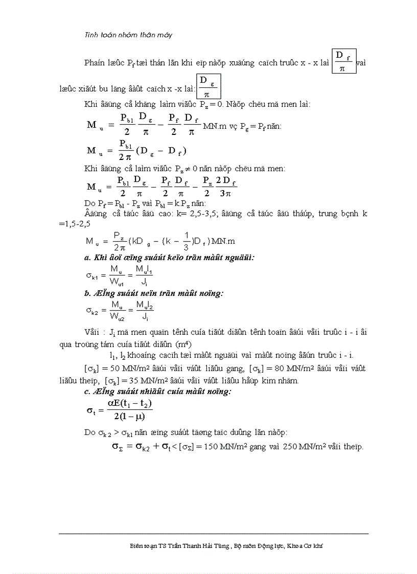 image for page Kết cấu động cơ đốt trong Tính toán sức bền nhóm thân máy nắp máy