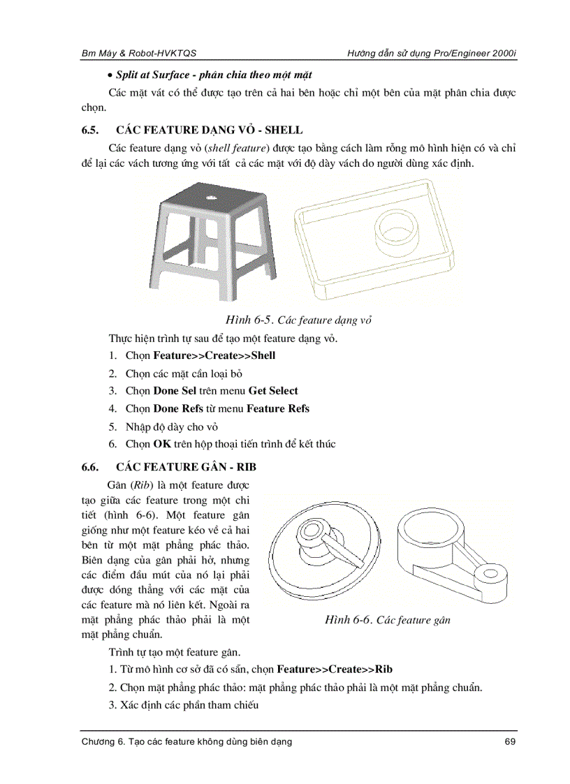 image for page Ebook Pro Engineer Tạo các feature không dùng biên dạng