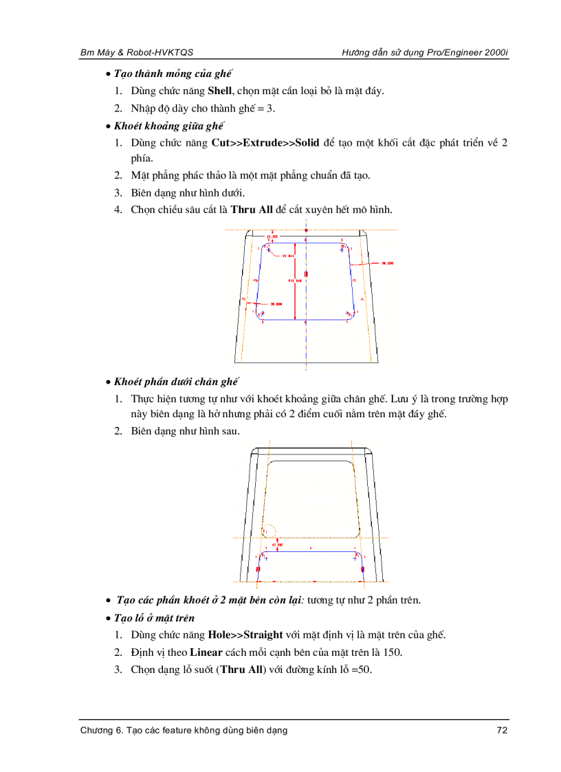 image for page Ebook Pro Engineer Tạo các feature không dùng biên dạng