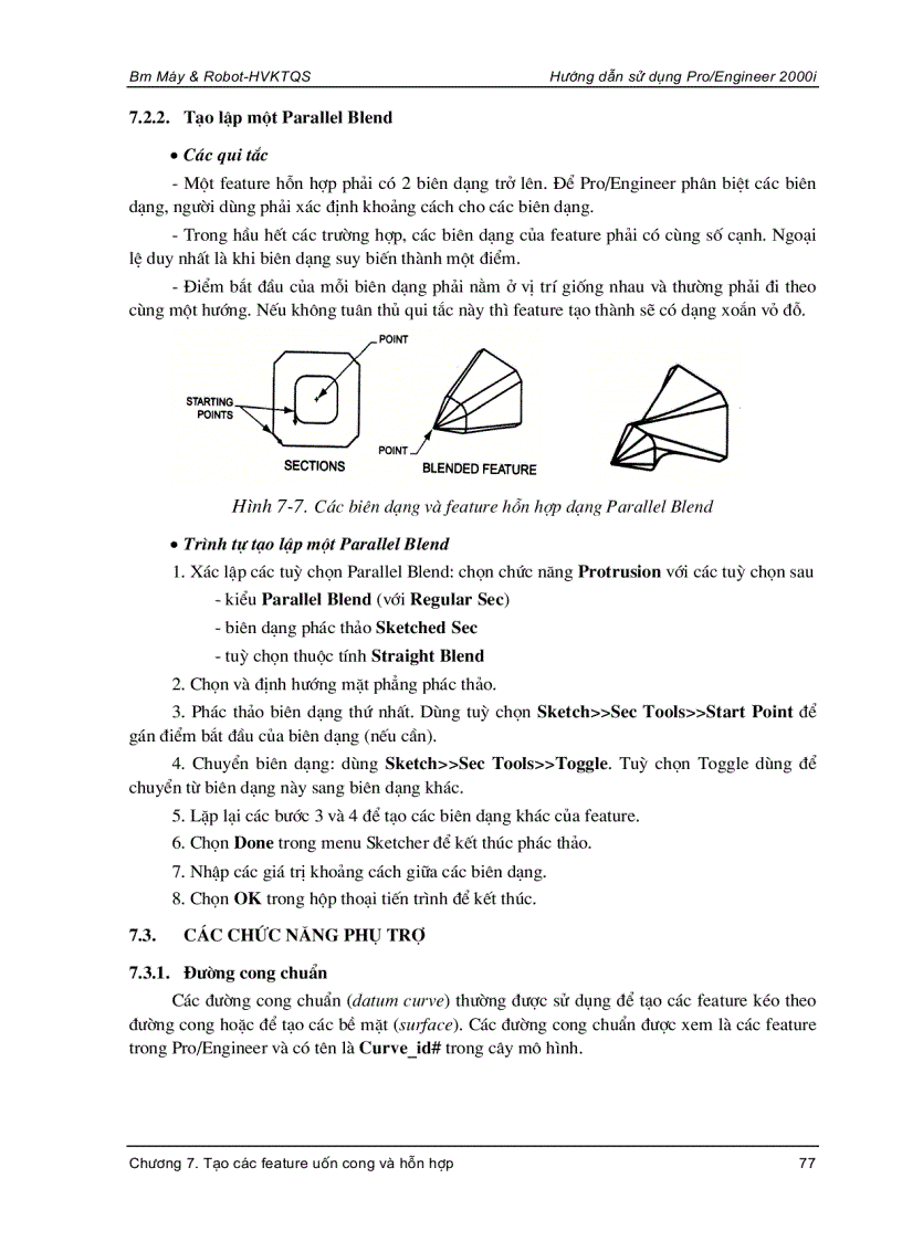 Ebook Pro Engineer Tạo các feature uốn cong và hỗn hợp