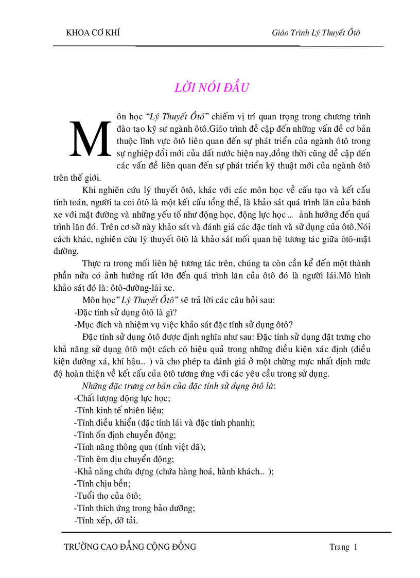 image for page Lý thuyết ôtô Lực và momen tác động lên ôtô