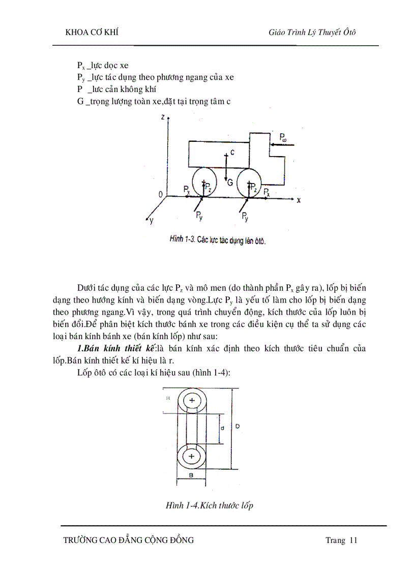 image for page Lý thuyết ôtô Lực và momen tác động lên ôtô