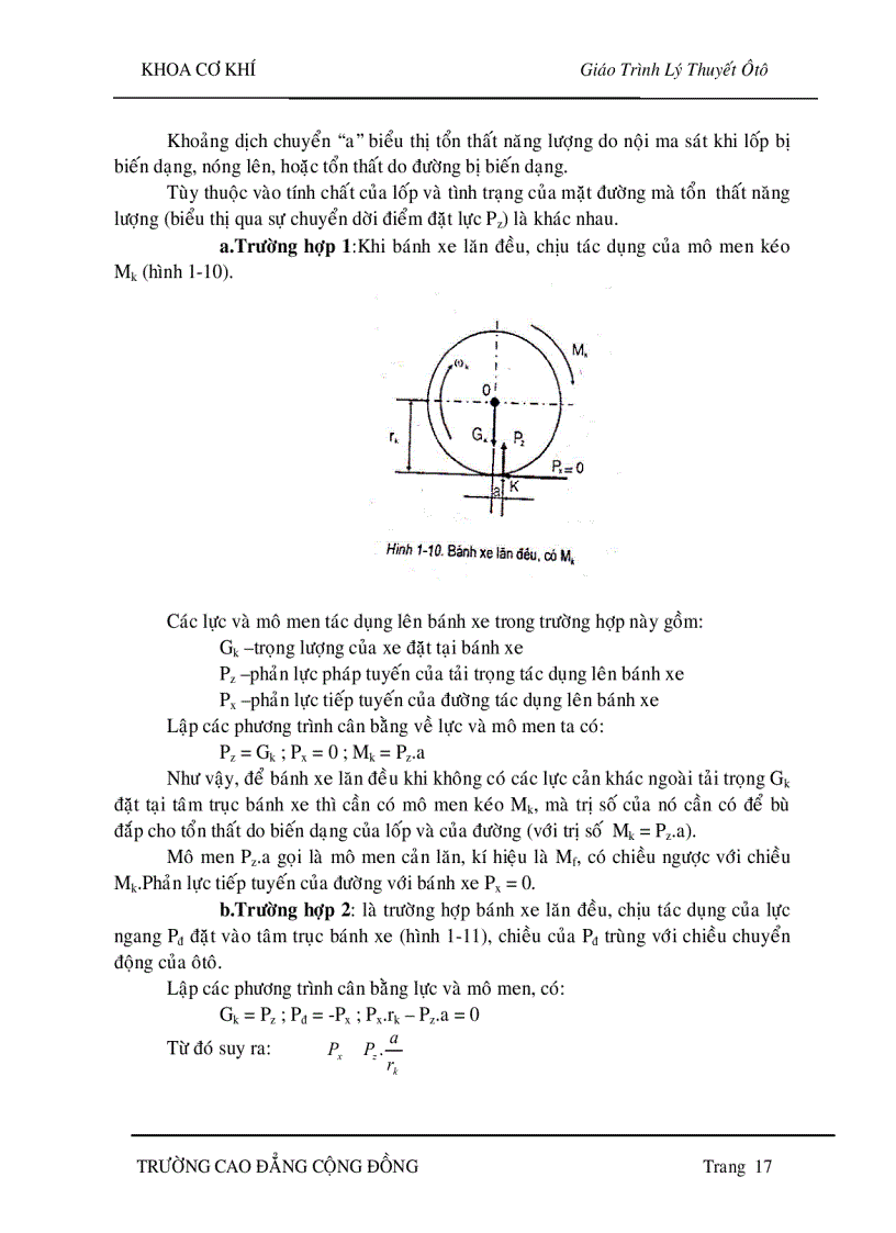 image for page Lý thuyết ôtô Lực và momen tác động lên ôtô
