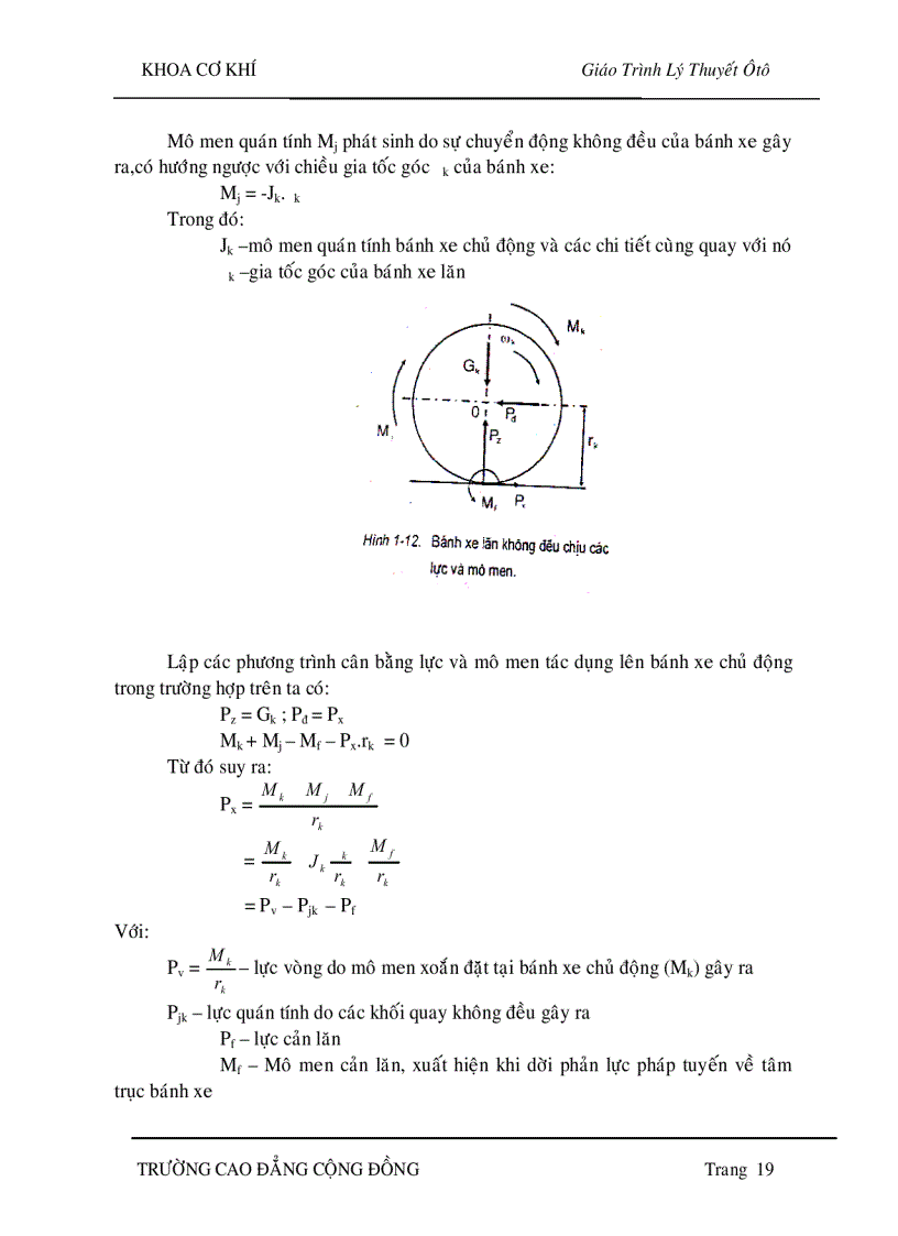 image for page Lý thuyết ôtô Lực và momen tác động lên ôtô