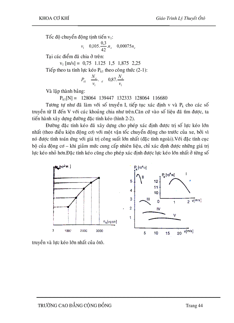 image for page Lý thuyết ôtô Tính toán sức kéo cho ôtô