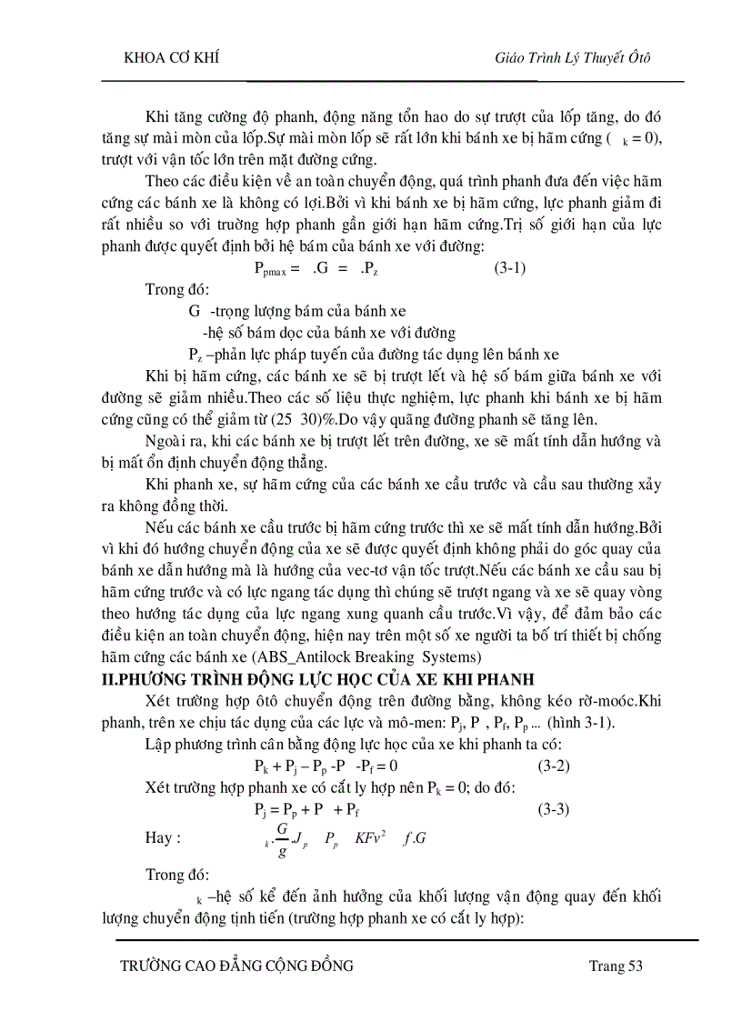 image for page Lý thuyết ôtô Tính toán sức kéo cho ôtô