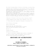 The Project Gutenberg EBook of History of Astronomy by George Forbes