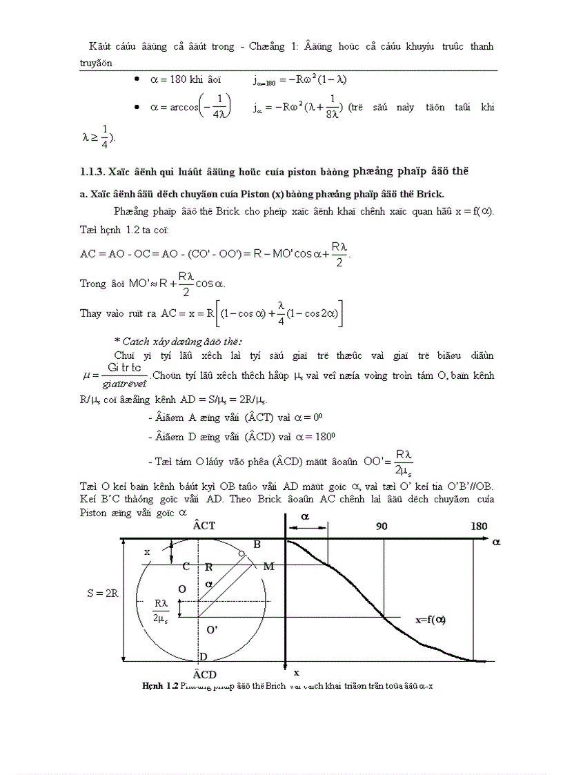 image for page Kết cấu động cơ đốt trong Động học cơ cấu khuỷu trục thanh truyền