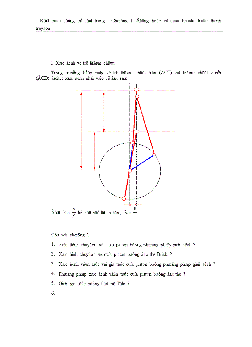 image for page Kết cấu động cơ đốt trong Động học cơ cấu khuỷu trục thanh truyền