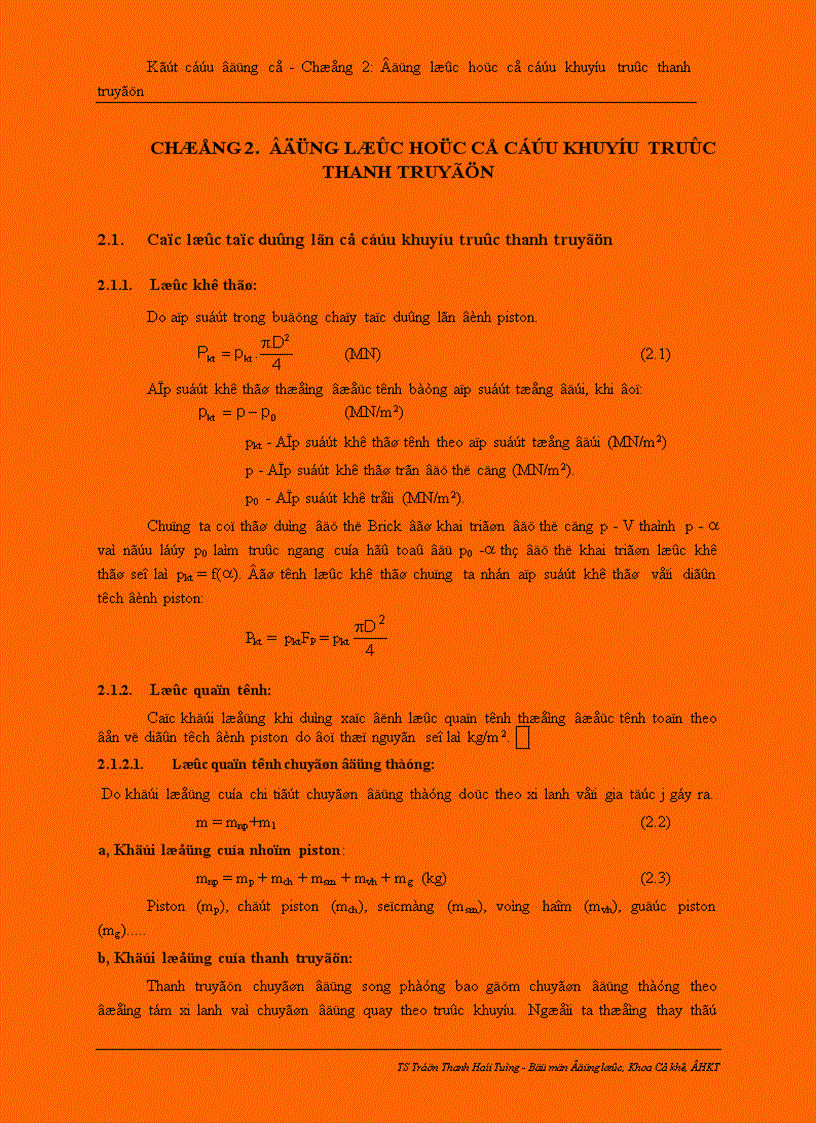 image for page Kết cấu động cơ đốt trong Động lực học cơ cấu khuỷu trục thanh truyền