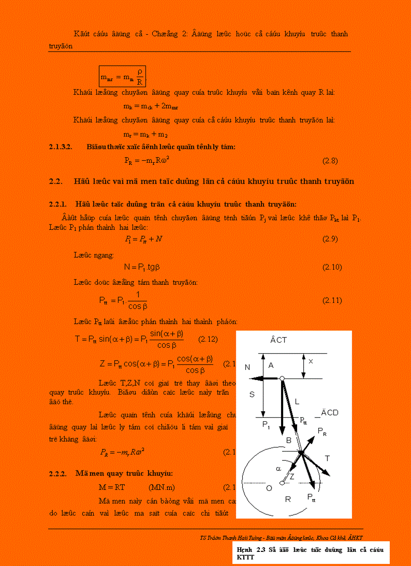 image for page Kết cấu động cơ đốt trong Động lực học cơ cấu khuỷu trục thanh truyền