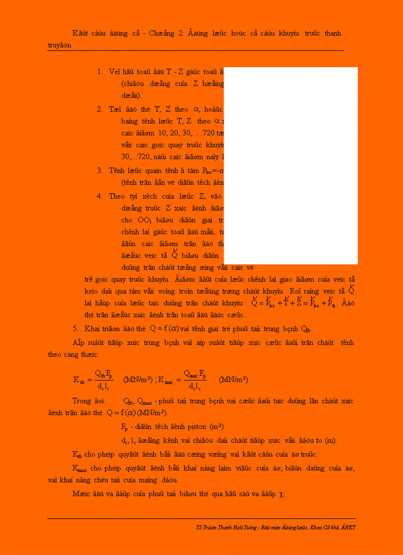 image for page Kết cấu động cơ đốt trong Động lực học cơ cấu khuỷu trục thanh truyền