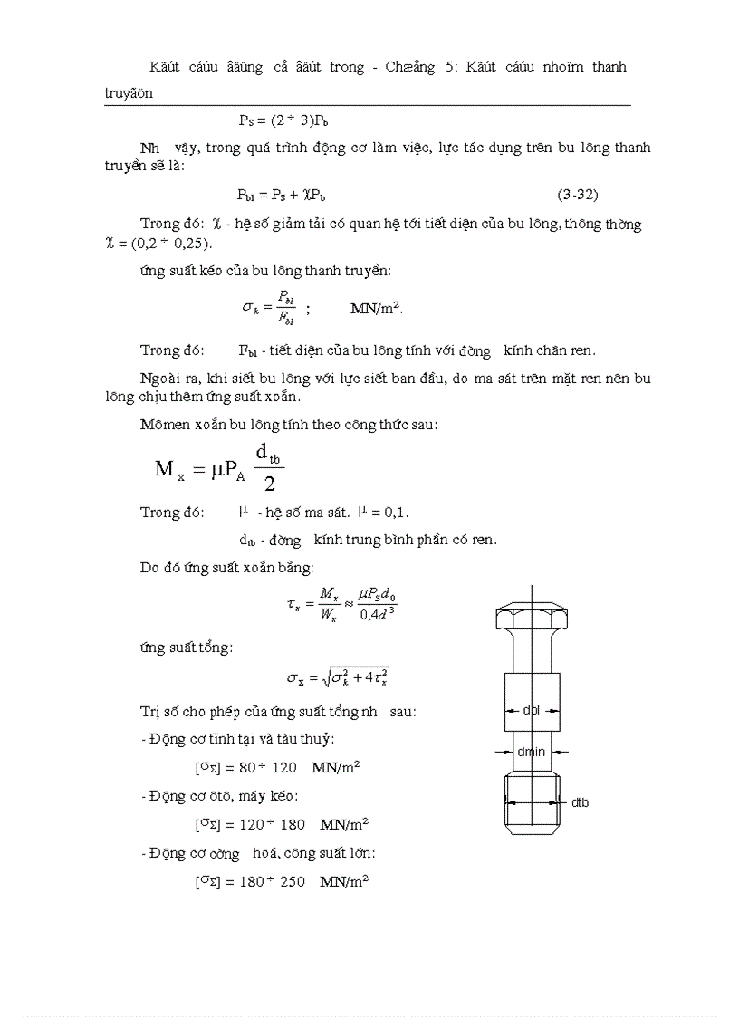 image for page Kết cấu động cơ đốt trong Kết cấu và tính toán nhóm thanh truyền