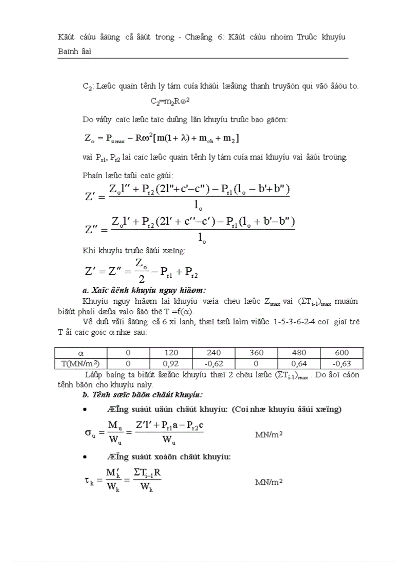 image for page Kết cấu động cơ đốt trong Kết cấu và tính toán nhóm trục khuỷu bánh đà