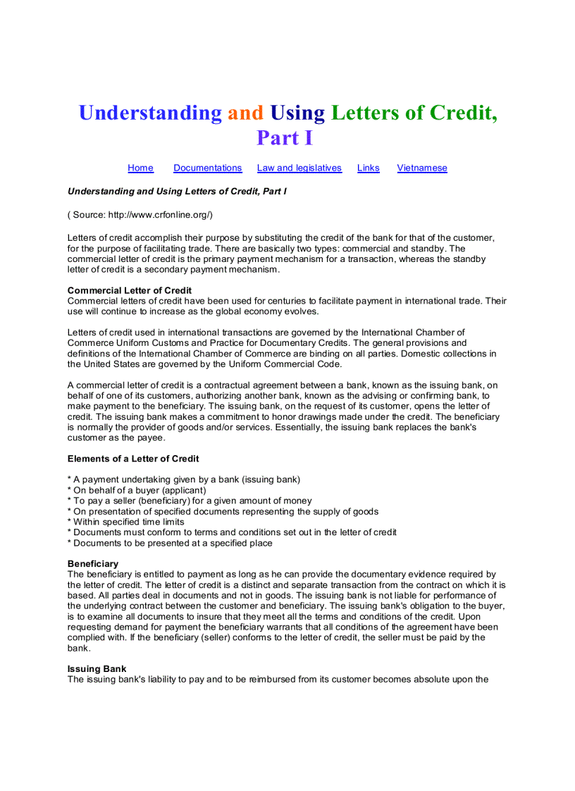 image for page Understanding and Using Letters of Credit