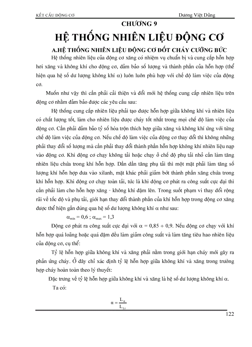 image for page Kết cấu động cơ đốt trong HỆ THỐNG NHIÊN LIỆU ĐỘNG CƠ