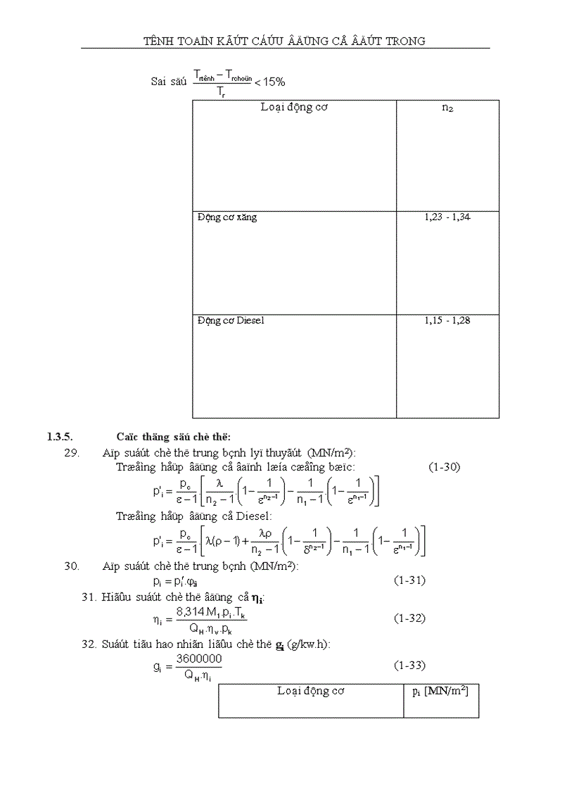 image for page Kết cấu động cơ đốt trong TÍNH TOÁN chu trình NHIỆT ĐỘNG CƠ
