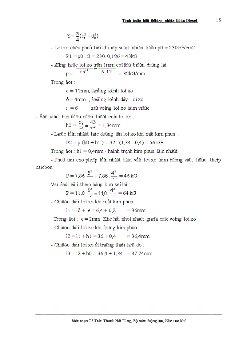 image for page TÍNH TOÁN hệ thống nhiên liệu Diesel