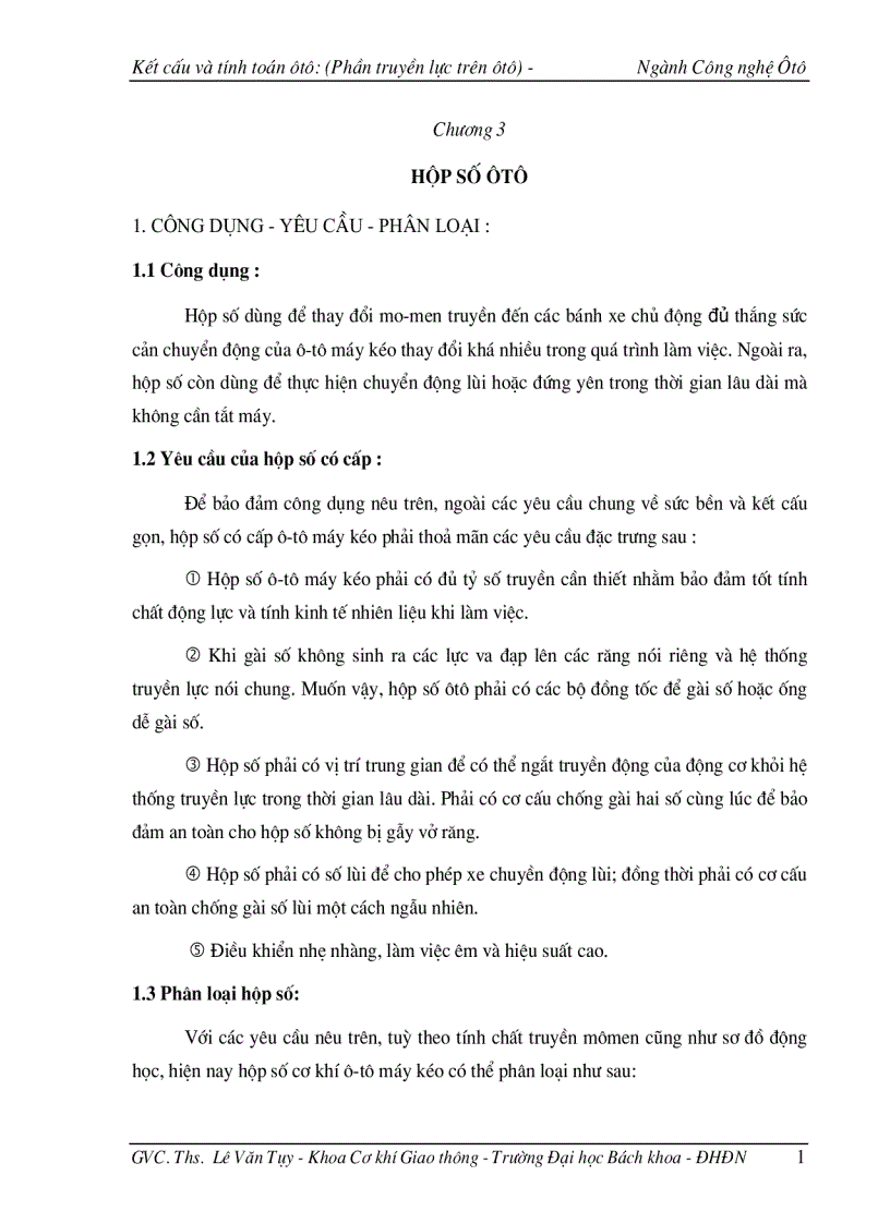 image for page Kết cấu và tính toán ôtô hộp số ôtô