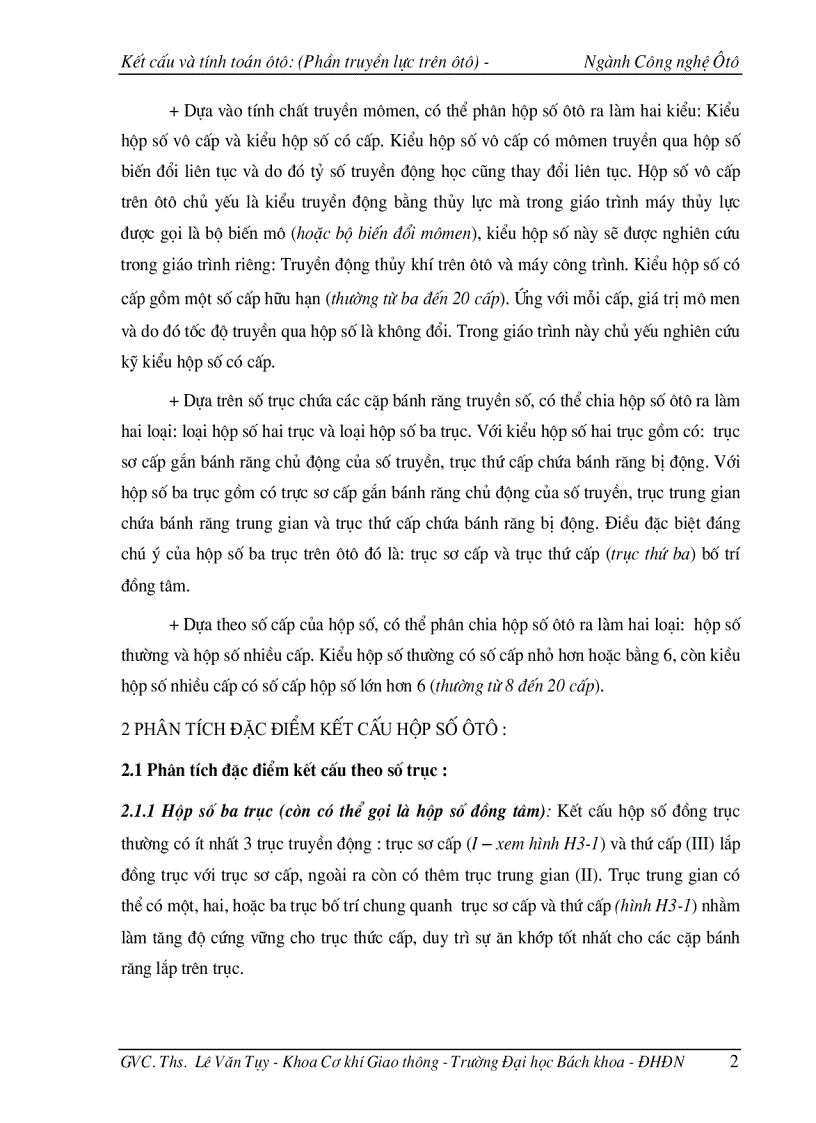 image for page Kết cấu và tính toán ôtô hộp số ôtô