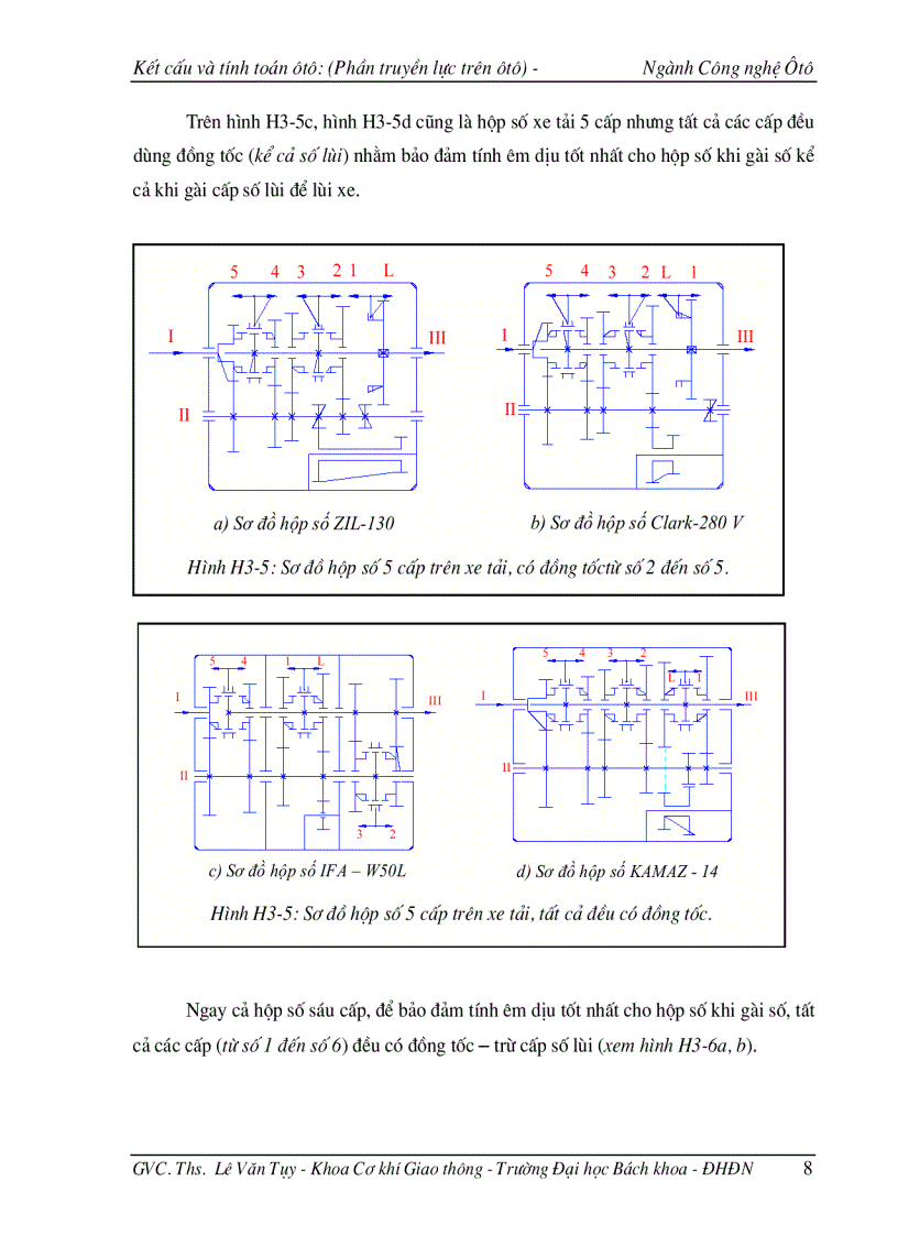 image for page Kết cấu và tính toán ôtô hộp số ôtô