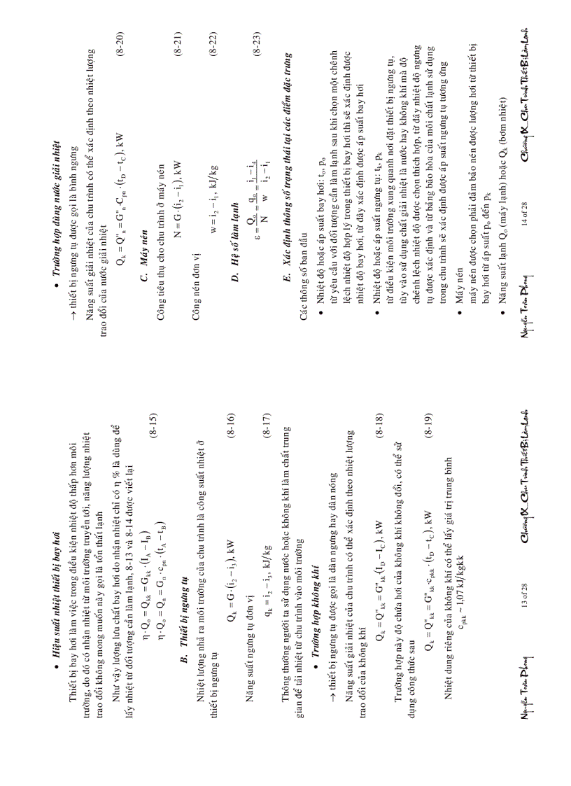 image for page Nhiệt động lực học SỬ DỤNG MÁY NÉN HƠI CHU TRÌNH THIẾT BỊ LẠNH và BƠM NHIỆT