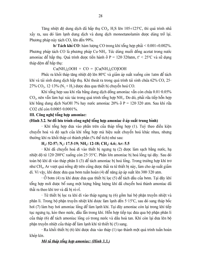 image for page Thiết bị và quá trình truyền chất CÔNG NGHỆ TỔNG HỢP AMONIAC