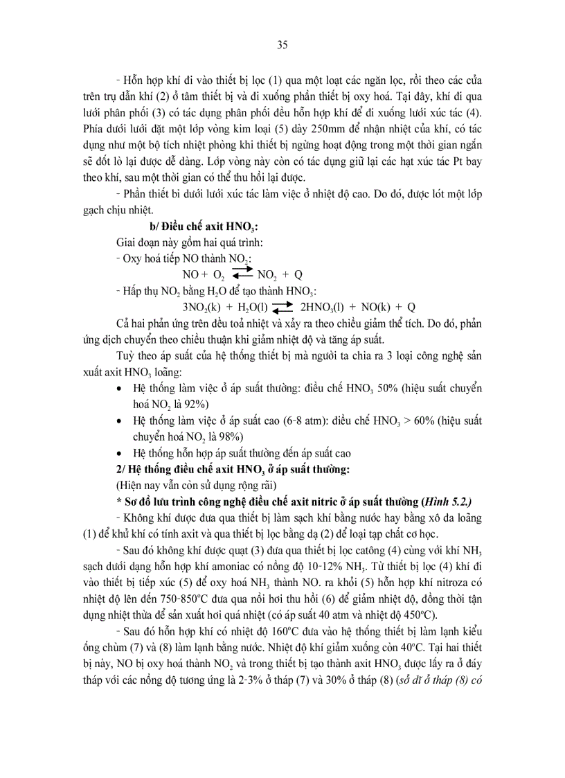 image for page Thiết bị và quá trình truyền chất CÔNG NGHỆ SẢN XUẤT AXIT NITRIC