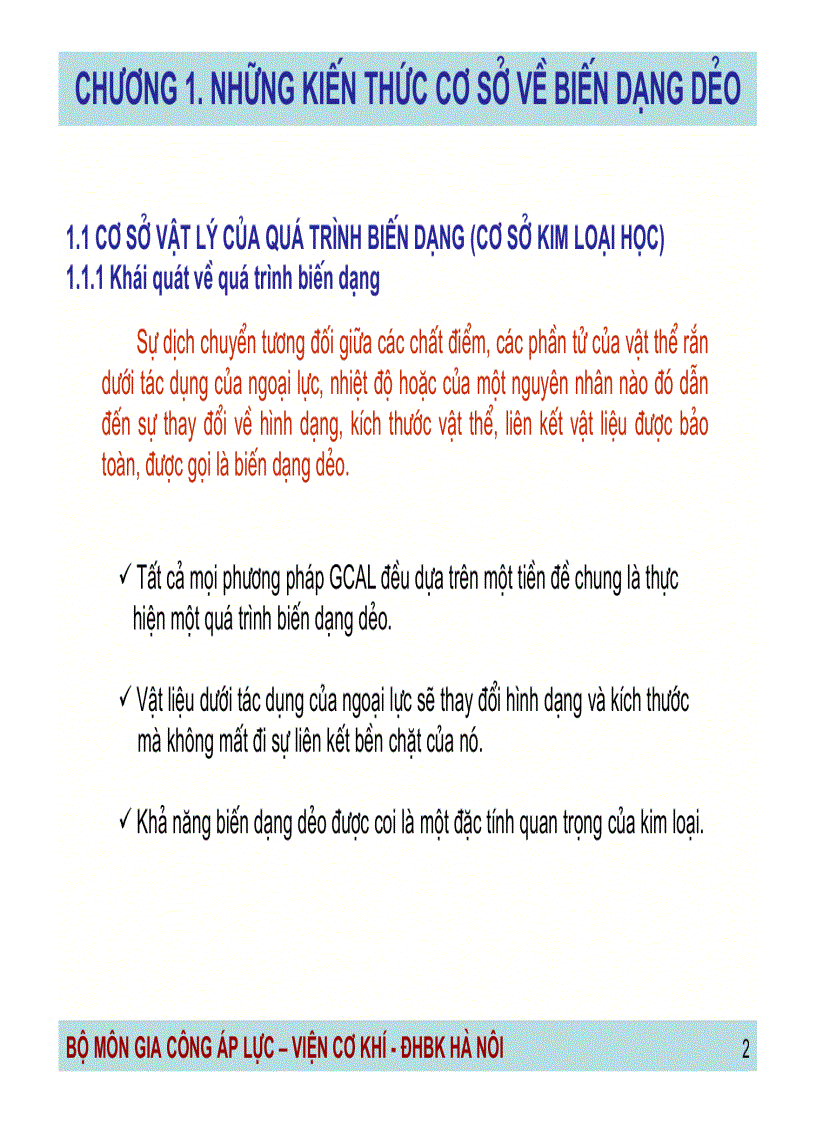 image for page Công nghệ gia công áp lực Những kiến thức cơ sở về biến dạng dẻo