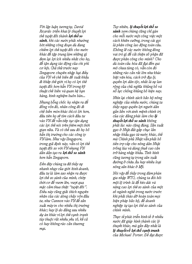 image for page Lợi thế so sánh và lợi thế cạnh tranh