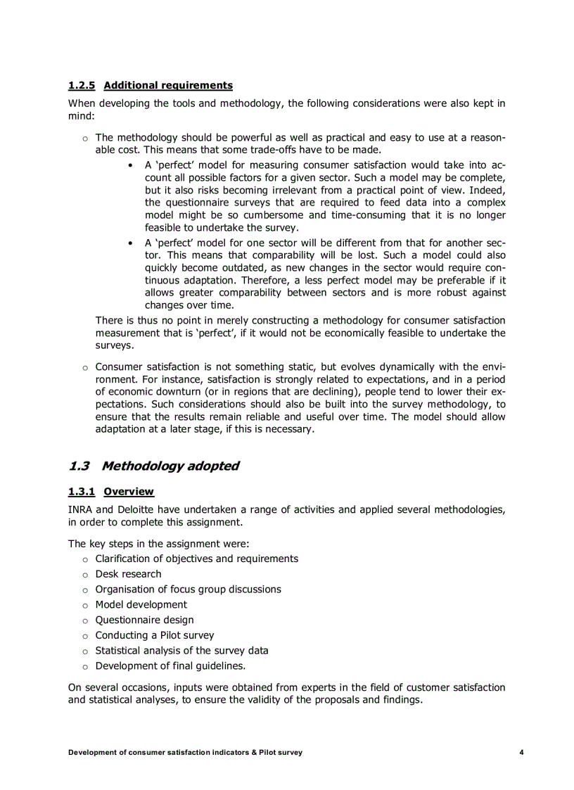 image for page Development of indicators on consumer satisfaction and Pilot survey