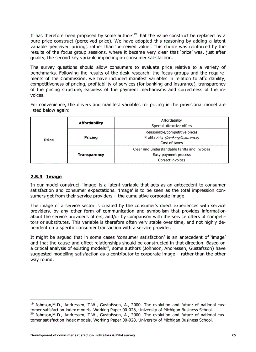 image for page Development of indicators on consumer satisfaction and Pilot survey